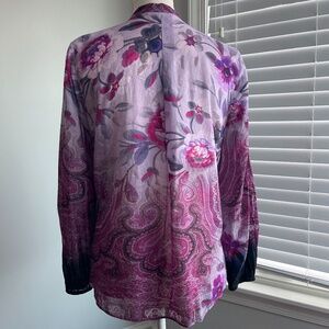 Kobi Halperin Black/Pink/Purple Cotton Blouse - Size XS